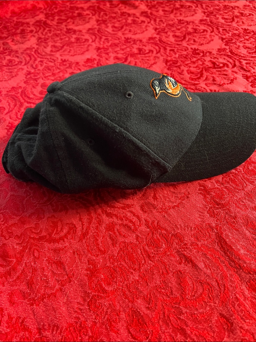 Nike Team Baltimore Orioles Adjustable Hat Black Orange Bird Logo Cap - Picture 4 of 10